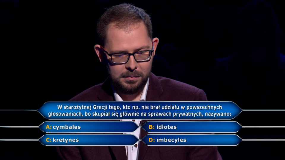 Obniża Dźwięk O Pół Tonu Krzyżówka Milionerzy: Przemysław grał o pół miliona złotych. "Raz się żyje